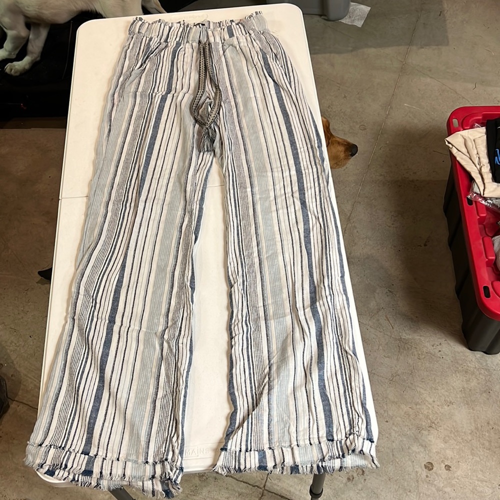 Blue Striped Pants
